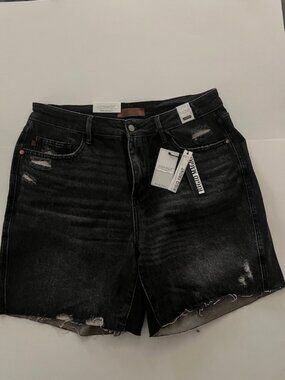 Judy Blue Black Shorts Rigid Front Stretch Back High Rise 1X NWT JB150252